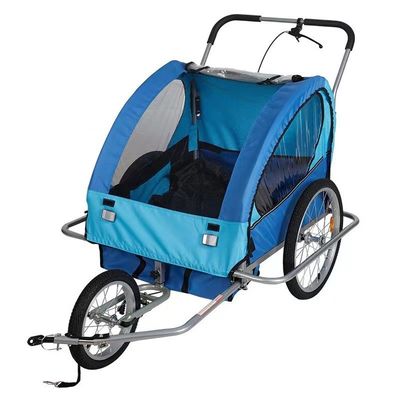 2021 Alumínio Bike Baby Trailer para Crianças 2 Portadores MTB 14' roda dianteira e 20' rodas traseiras