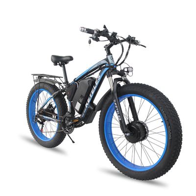 Freio de disco 26 "Tamanho de roda Motor duplo 2000W 23AH Bateria de lítio Bicicleta elétrica de tração de duas rodas