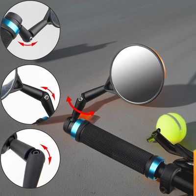 50g Refletor de segurança de rotação de 360 graus Espelho convexo para bicicletas de montanha e de estrada Espelho de plástico durável