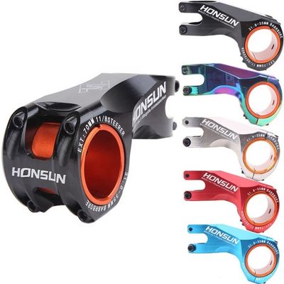 Vermelho 2021 MTB Colourful Stem Alloy 31.8/35*70mm 17 graus para XC AM Road Bike Handlebar