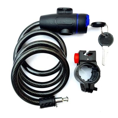 Bloco de segurança de bicicleta anti-roubo bobina de cabo de aço inoxidável para motocicleta de castelo bicicleta MTB bicicleta com 2 chaves
