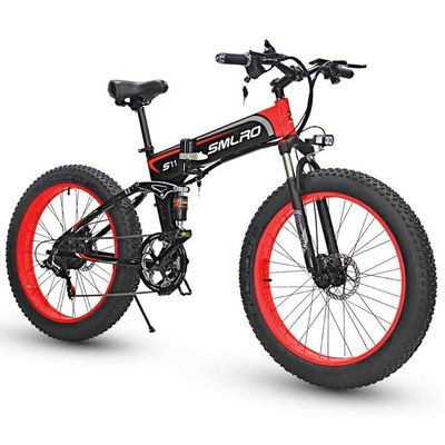 Eletric Bike Fat Pneumatic 13AH SMLRO S11 26x4.0 polegadas 48V 1000W Motor 7 velocidade