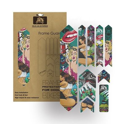 Adesivos de bicicleta de PVC para proteção do quadro antiderrapante do MTB e design personalizado da bicicleta de estrada