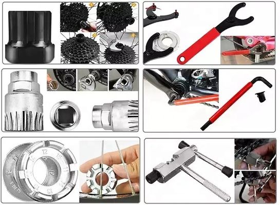 Kit de ferramentas de reparação de bicicletas portáteis 44pcs para bicicletas de montanha e estrada Tamanho de embalagem 34*32.5*28cm