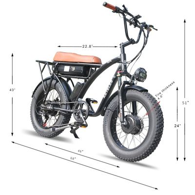 Bicicleta elétrica de bateria de lítio de 48V 23Ah com freio de disco mecânico e motor potente