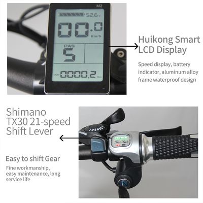 Quadro de liga de alumínio 48V 13AH Bateria de lítio Pneus gordos Bicicleta elétrica com motor de 1000W