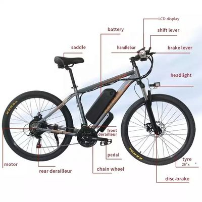 48V 18Ah Bateria de Lítio 1000W Motor 29 "Electric Mountain Bike com 26 * 1,95 Largura do Pneus