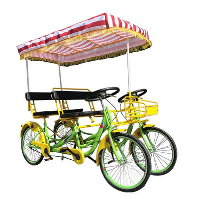 Quadro de aço 26' Tandem 4 rodas Adultos estrada bicicleta turística para a praia Turista andar de bicicleta