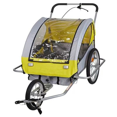 2021 Alumínio Bike Baby Trailer para Crianças 2 Portadores MTB 14' roda dianteira e 20' rodas traseiras