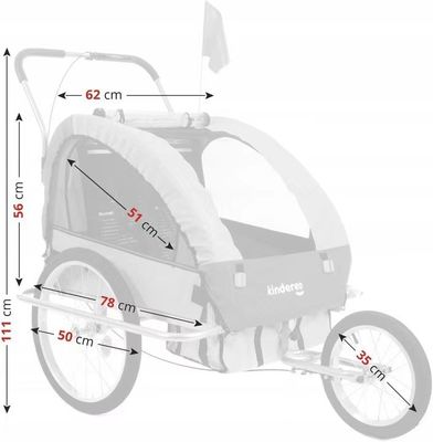 2021 Alumínio Bike Baby Trailer para Crianças 2 Portadores MTB 14' roda dianteira e 20' rodas traseiras