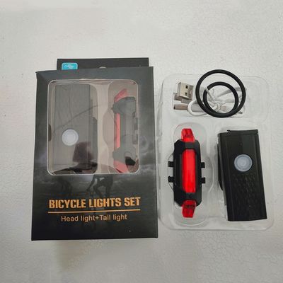 3 modos Luzes de bicicleta LED definidas para 1,5-4 horas Resistência e bateria recarregável USB