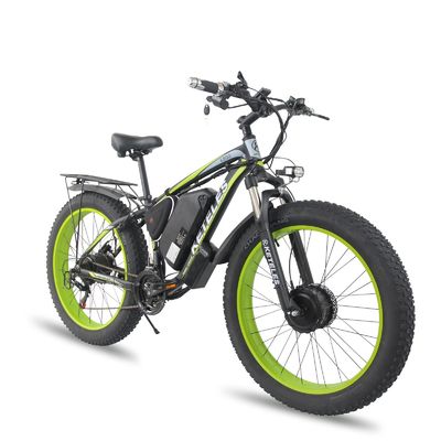 EU Warehouse Disc Brake 72V 2000W Motor traseiro duplo 23AH Bateria de lítio 26&quot;x4.0&quot; Fat Tire Bike elétrico
