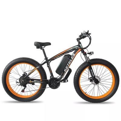 1000W Motor 18AH Bateria 26" Fat Pneus Bicicleta Elétrica Alcance por Potência 31 60 km