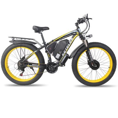 Freio de disco 26 "Tamanho de roda Motor duplo 2000W 23AH Bateria de lítio Bicicleta elétrica de tração de duas rodas
