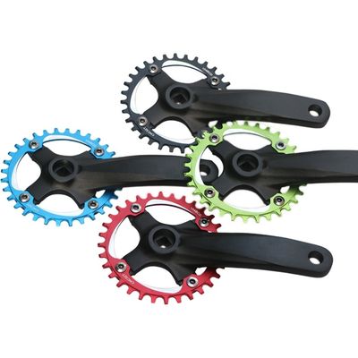 Crankset de bicicleta 104BCD 152mm Crankset/disco não integrado 32/34/36/38t em preto/azul/verde/vermelho