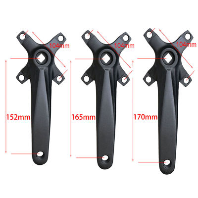 Crankset de bicicleta 104BCD 152mm Crankset/disco não integrado 32/34/36/38t em preto/azul/verde/vermelho