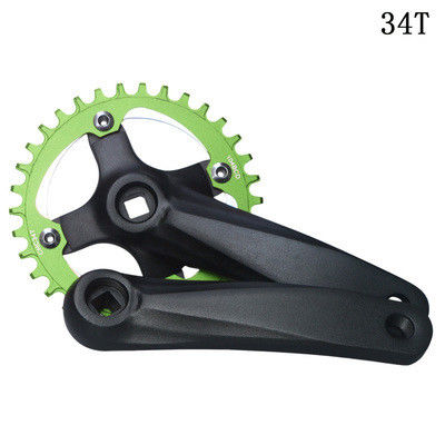 Crankset de bicicleta 104BCD 152mm Crankset/disco não integrado 32/34/36/38t em preto/azul/verde/vermelho