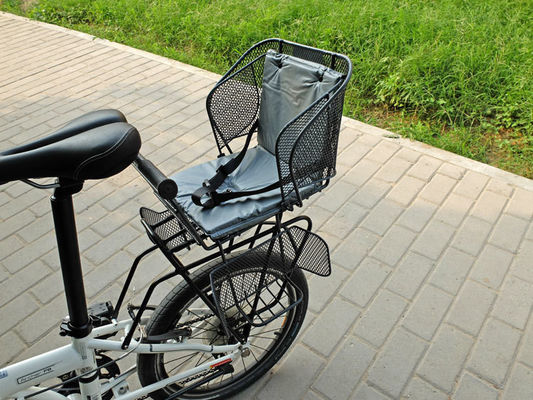 Aplicável a todas as estações do ano Sento de bicicleta infantil traseiro de estilo simples com alça e cinto