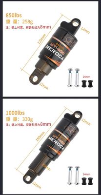 MEROCA MTB absorvedor de choque traseiro 125/150/165/190mm 750/850/1000LBS Oil Spring para bicicletas de montanha