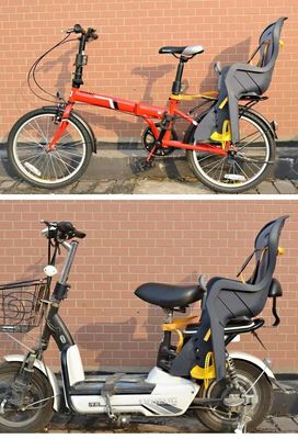 Material de carapaça de plástico Espaço grande Assento de bicicleta de segurança infantil fácil de instalar para crianças