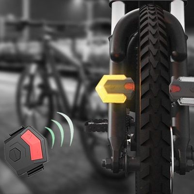Lâmpada de aviso de ciclismo de direção LED de controlo remoto sem fios para passageiros