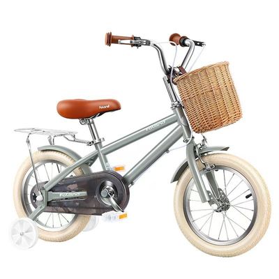 Bicicleta de rodas de treinamento infantil de aço para meninas e meninos de 2 a 7 anos Correndo de bicicleta