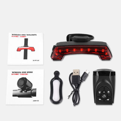 Fique seguro na sua bicicleta com a luz traseira USB inteligente e o controle remoto sem fio