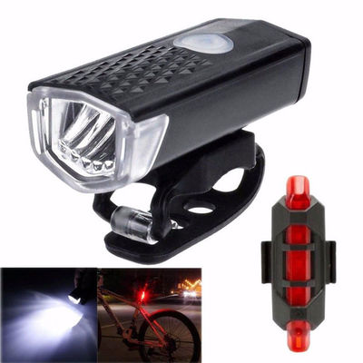 Luz dianteira Luz traseira USB LED Bicicleta recarregável Bicicleta Light Set para Mountain Cycle