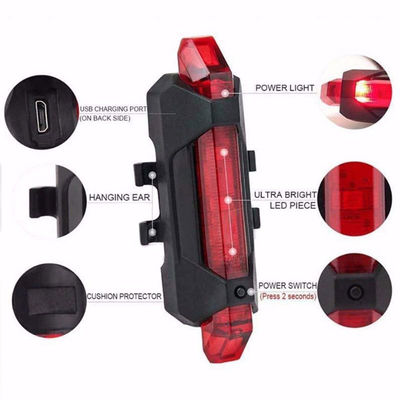 Luz dianteira Luz traseira USB LED Bicicleta recarregável Bicicleta Light Set para Mountain Cycle