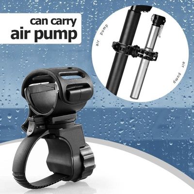 Grampina de pinça de luz frontal giratória de 360 graus para bicicleta Construção ABS de borracha preta