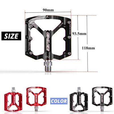 2021 ENLEE Pedais ultraleves de liga de alumínio vermelho/preto para bicicleta de estrada de mountain bike