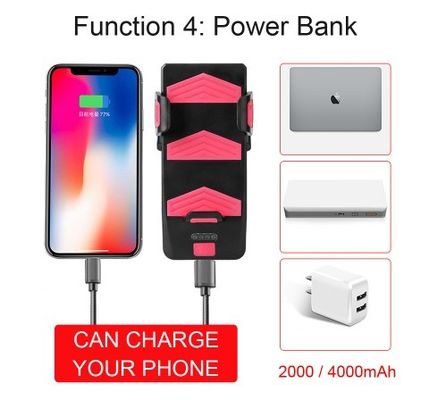 USB Recarregável LED Bicicleta Farol Bicicleta Corno Porta-telefone Powerbank para viagem noturna