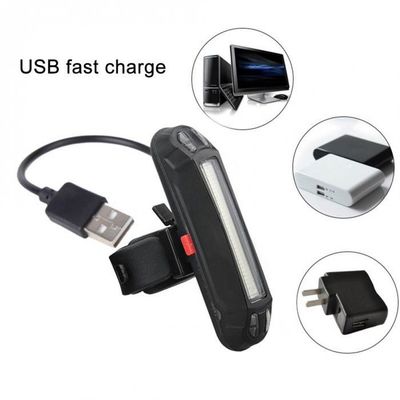 Lâmpada de LED de cauda de bicicleta recarregável USB para ABS PC