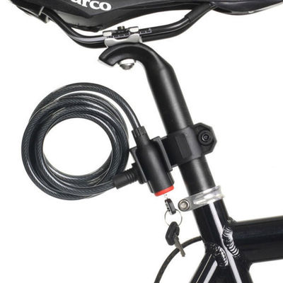 Bloco de segurança de bicicleta anti-roubo bobina de cabo de aço inoxidável para motocicleta de castelo bicicleta MTB bicicleta com 2 chaves
