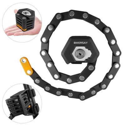 Bicicleta de montanha bicicleta rodoviária fechadura dobrável anti-roubo 85cm com 3 chaves liga de zinco liga de aço