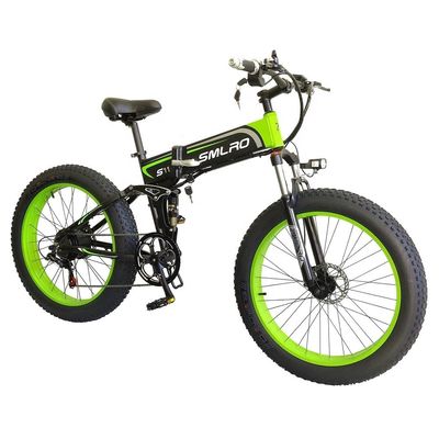 Eletric Bike Fat Pneumatic 13AH SMLRO S11 26x4.0 polegadas 48V 1000W Motor 7 velocidade