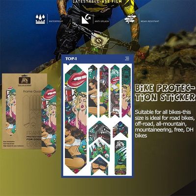 Adesivos de bicicleta de PVC para proteção do quadro antiderrapante do MTB e design personalizado da bicicleta de estrada