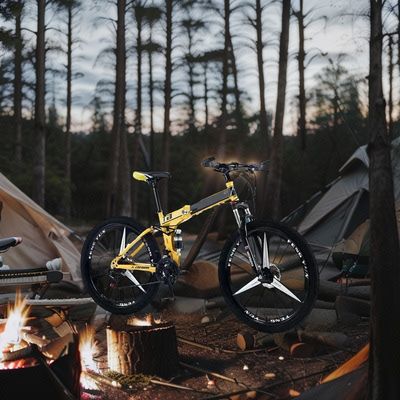 26 polegadas Opp Saco 10 Pcs Homens de Aço Mountain Bike com travão de disco e garfo de alumínio