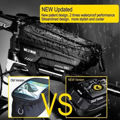 Caixa de telefone com tela sensível ao toque para MTB Pack 1L Capacidade Acessórios de bicicleta
