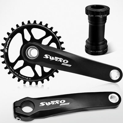 Crankset de suporte inferior de bicicleta de montanha com braço de manivela de 170 mm e roda de cadeia 32/34/36/38T